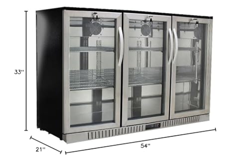 Procool Residential 2-door Glass Front Stainless Steel Back Bar Cooler; Undercounter 33" Height