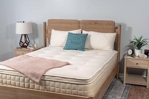 Naturepedic Pillow Top Organic Mattress - Full Hybrid Mattress with Encased Coils for Comfort and Pressure Relieving Natural Latex Mattress - Naturally Cooling & Breathable Mattress