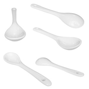 Xmomx 10 Color Porcelain Egg Spoons Ceramic Spoons 5 inch Coffee Dessert Yogurt Tea Milky Tea