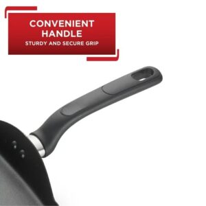 SionS Easy Care Nonstick Cookware, Griddle Pan/Flat Grill, Comfortable Handle, Even Heating, Dishwasher Safe, Oven Broiler Safe 350F, 11 inch Pans, Cookware, Grey, Black, SY372