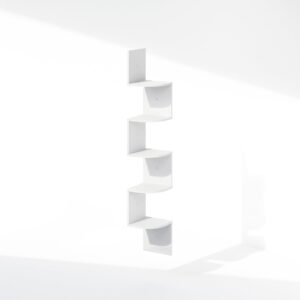 Furinno 5-Tier Floating Corner Shelf, Wall Mount Shelves for Storage and Display, White