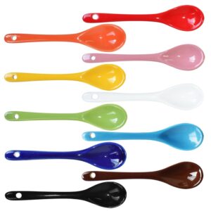 xmomx 10 color porcelain egg spoons ceramic spoons 5 inch coffee dessert yogurt tea milky tea