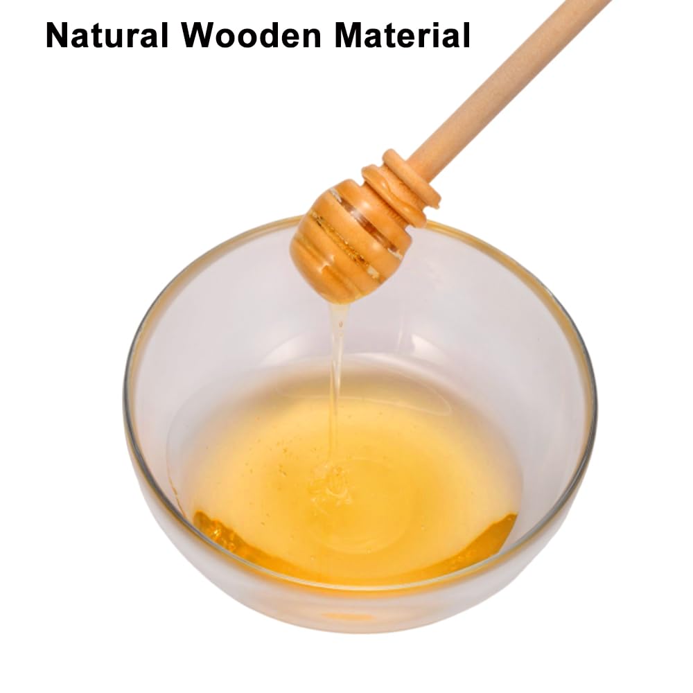 Wooden Honey Dippers 10 Pcs Set Honey Dipper Sticks Honey Mixing Stirrer for Party Favors Décor Food Boards, 5 Pcs 6 Inches & 5 Pcs 3 Inches