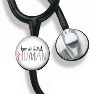 lycit be a kind human stethoscope tag personalized,nurse doctor stethoscope id tag customized, medical stethoscope name tag with writable surface-black, small, lycit039