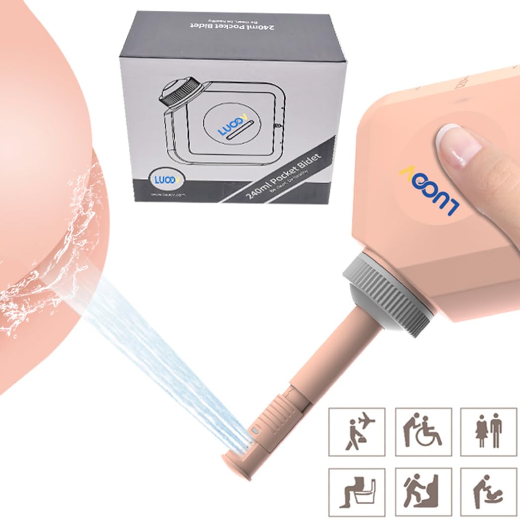 Portable Bidet for Toilet or Travel 2 of Pack.Handheld Bidet for Postpartum Perineal Care,Hemorrhoid Treatment,and Baby,Elderly,Sprayer,Bio, Personal bidets (Orange Personal Bidet)