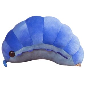 ELAINREN Ultra-Soft Blue Pill Bug Plush Pillow Lifelike Insect Stuffed Animals Toy Cute Fluffy Insect Isopod Plushie Doll Gifts/19.6''