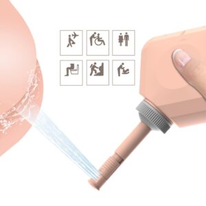 Portable Bidet for Toilet or Travel 2 of Pack.Handheld Bidet for Postpartum Perineal Care,Hemorrhoid Treatment,and Baby,Elderly,Sprayer,Bio, Personal bidets (Orange+Pink)