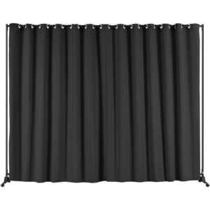 vevor room divider, 8 ft x 10 ft portable panel room divider with wheels curtain divider stand, room divider privacy screen for office, bedroom, dining room, study, black