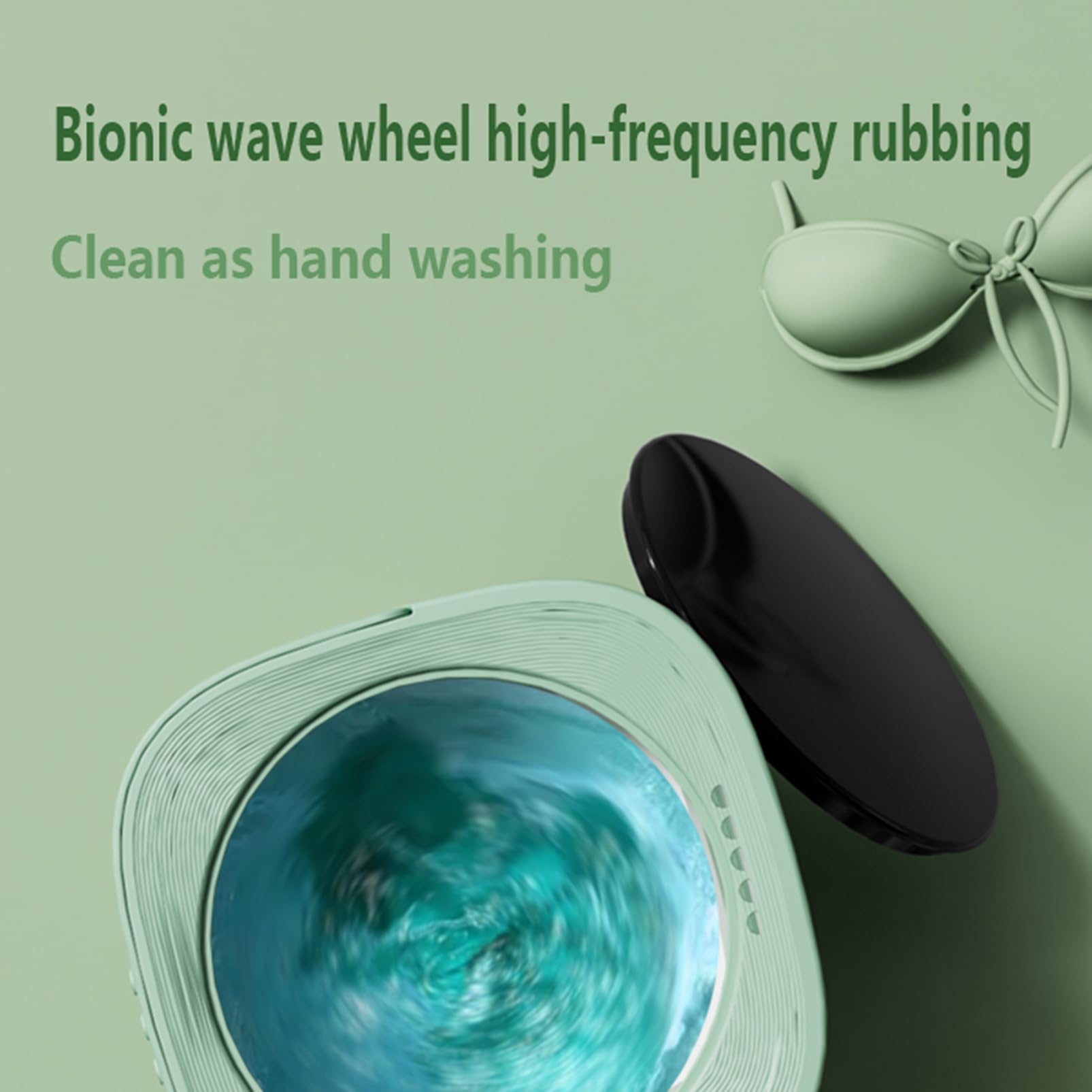 8L Foldable Mini Washing Machine, Portable Washing Machine and Spin Dryer with 3 Modes, Camping,RV, Travel Washing Machine for Underwear, Light Clothes, Socks, UK Plug (US Plug, Green)