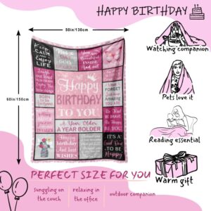 Julazy Birthday Gifts for Women/Men, Birthday Decorations Blanket 50"X60", Birthday Gifts for Mom/Her/Girl/Sister for Women Birthday Unique, Womens Birthday Gifts, Happy Birthday Throw