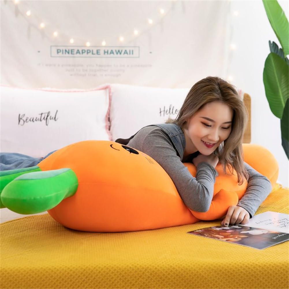 Shapeazy Carrot Plush Toy,Soft Carrot Hugging Pillow Cute Stuffed Doll Toy,Plush Vegetable Pillows Throw Pillow Plush Pillow for Kids Plush Toys Gift for Birthday Valentine Christmas (51.2inch)