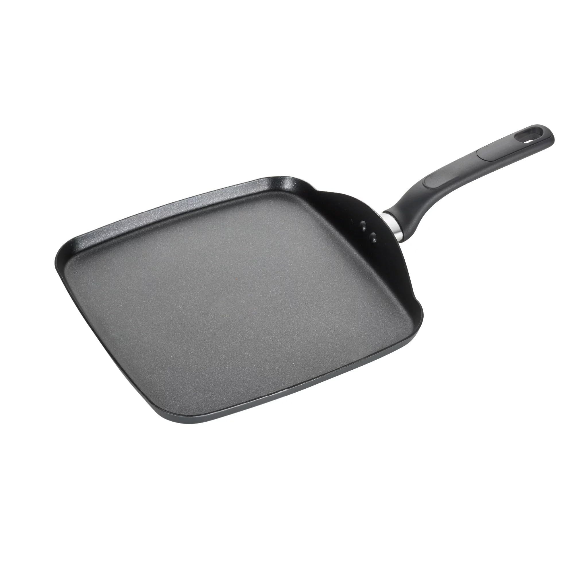 SionS Easy Care Nonstick Cookware, Griddle Pan/Flat Grill, Comfortable Handle, Even Heating, Dishwasher Safe, Oven Broiler Safe 350F, 11 inch Pans, Cookware, Grey, Black, SY372