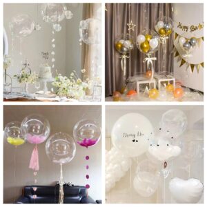 JULLIZ 55pcs Bobo Balloons, 6 Sizes Transparent Bubble Balloon, Clear Bobo Balloons Different Sizes for Baby Shower Wedding Birthday Christmas Indoor Outdoor Party Decoration (8/11/18/20/24/36")