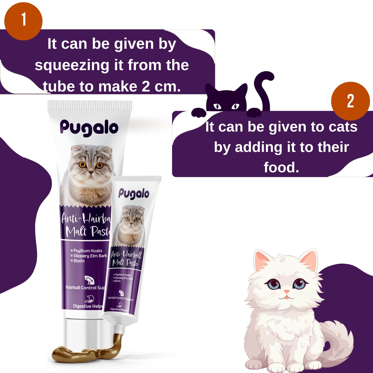 Pugalo Cat Hairball Remedy, Cat Hairball Malt Paste 100ml, Hairball Gel for Cats 3.5oz