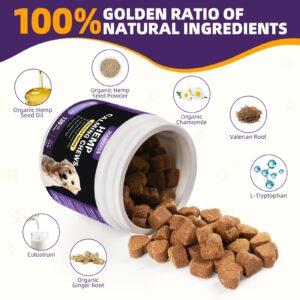 HABIZIYA Hemp Calming Chews for Dogs Dog Calming Treats Anxiety Relief Calming Dog Treats, Aid with Separation, Barking, Stress Relief, Thunderstorms Duck Flavor 120 Counts