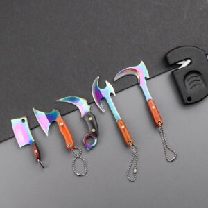 Ruksifg Mini Knife Set Tiny Knife EDC Knife for Package Opener, Letter Opener, Collection, Mini Knives Set with Sheath and Sharpener(Rainbow-5Pcs)