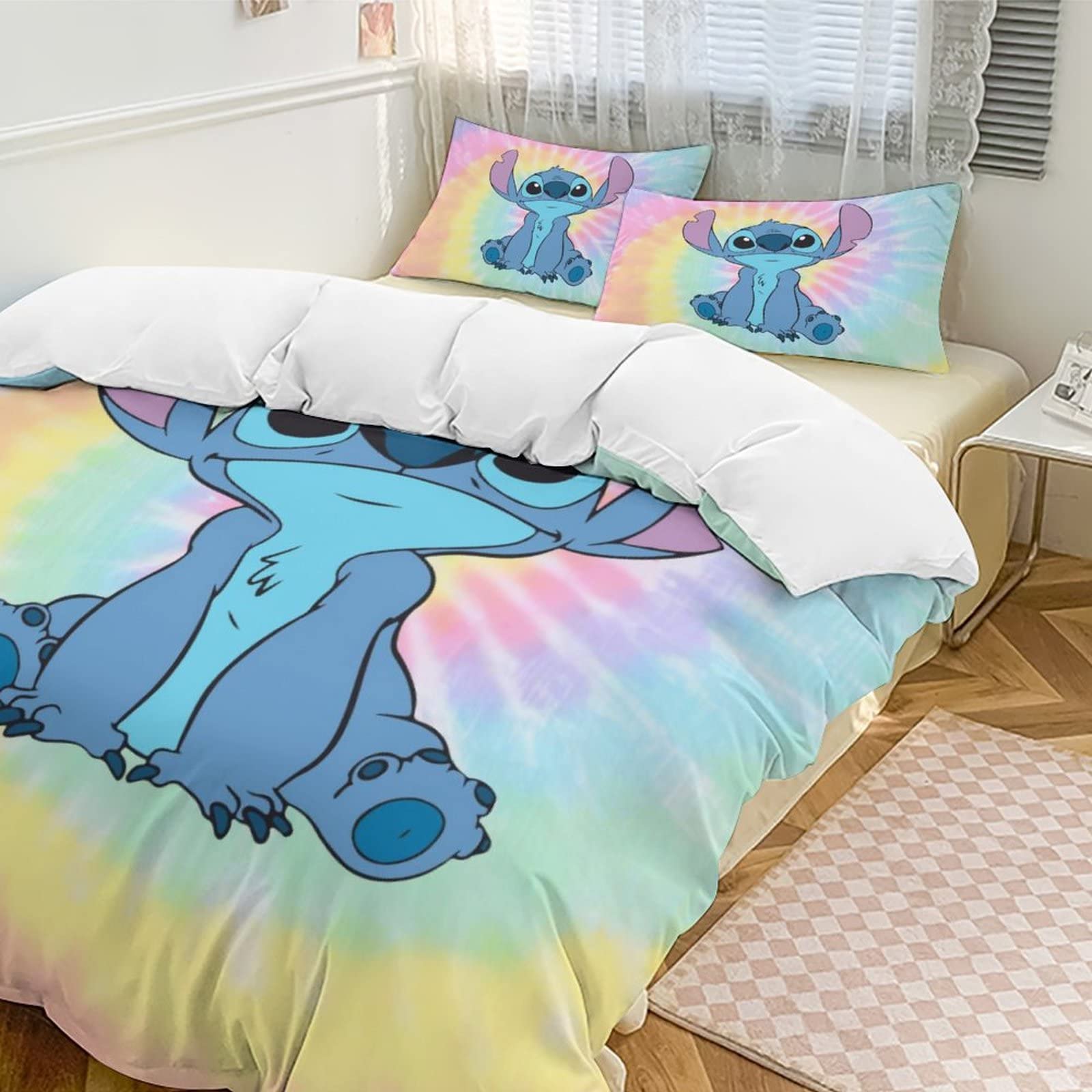 Dxoizyu Anime Bedding Sets Cute Cartoon Printed Duvet Cover Soft Bedroom Bed Decor Gifts for Boys Girls Teens Kids Children 3 Piece with 1 Duvet Cover and 2 Pillowcase Twin Size, BED-ST-3