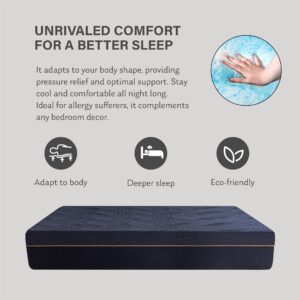 EGOHOME 12 Inch Twin Memory Foam Mattress, Cooling Copper Gel Mattress for Pain Relief, Therapeutic Mattress in a Box, CertiPUR-US Certified, Fiberglass Free Medium Mattress, Black