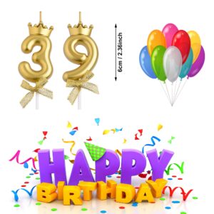 VSHILI 39th 93rd Birthday Candles, Gold 93 39 Year Old Number Birthday Candles, Happy Birthday Party Cake Topper Decoration Gifts for Women Men