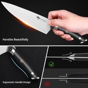 MAD SHARK Knife Set, Professional 5 Piece Kitchen Chef Knife Set, German High Carbon Stainless Steel Ultra Sharp Knives Sets, Ergonomic Handle 2.0 Home Cooking Perfect Cutlery Set Gift