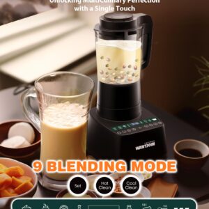 WantJoin 60 Oz Hot & Cold Countertop Cooking Blender, 24000RPM High-Speed Blender with 9 One Touch Programs, Soybean Milk Machine for Nut Butters,Soups,Shakes and Smoothies with 12H Delay Cook