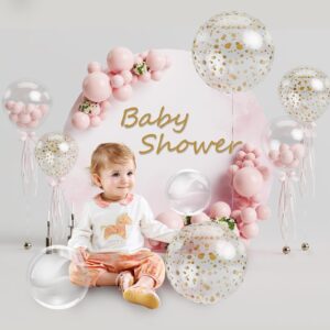 JULLIZ 55pcs Bobo Balloons, 6 Sizes Transparent Bubble Balloon, Clear Bobo Balloons Different Sizes for Baby Shower Wedding Birthday Christmas Indoor Outdoor Party Decoration (8/11/18/20/24/36")