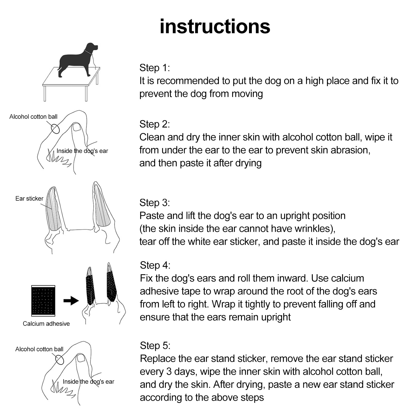 Dog Ear Stand Sticker Up Support Tool, Dog Ear Fixed Correction Vertical Holder Dog Ear Cover, Fixing Correction Upright Stand Patch Tool for Doberman Pinscher, German Shepherd, Alaska, Husky(#5)