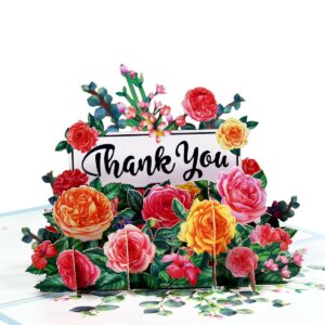 CNLITIHEKA Thank You Pop Up Card Mother’s Day Flower Bouquet Card 3D Flower Greeting Card Teacher's Day Appreciation Card Retirement Card for Your Family Teachers Friends Colleague.