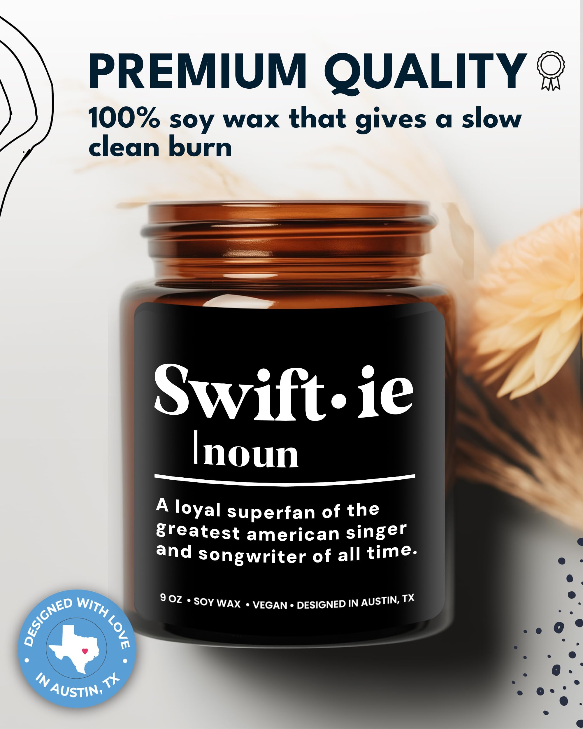 Swiftie Candle, Taylor-Inspired Gifts for Swifties, Perfect Swiftie Gifts for Women and Music Merch Singer Fans with Definition of Swiftie, Best Birthday Gifts for Swifties