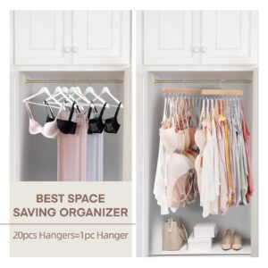 Sgokuno Bra Hangers for Closet Organizer, Tank Top Hanger with 20 Foldable Bra Hanger Hooks, Space Saving Hangers，Perfect for Dorm & Apartment essientials for Closet Organizers and Storage.