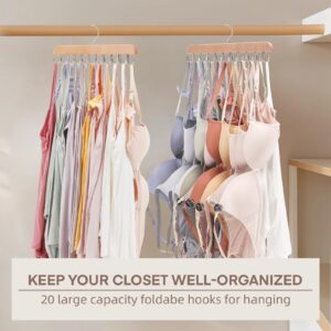 Sgokuno Bra Hangers for Closet Organizer, Tank Top Hanger with 20 Foldable Bra Hanger Hooks, Space Saving Hangers，Perfect for Dorm & Apartment essientials for Closet Organizers and Storage.