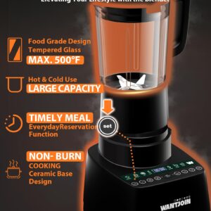 WantJoin 60 Oz Hot & Cold Countertop Cooking Blender, 24000RPM High-Speed Blender with 9 One Touch Programs, Soybean Milk Machine for Nut Butters,Soups,Shakes and Smoothies with 12H Delay Cook