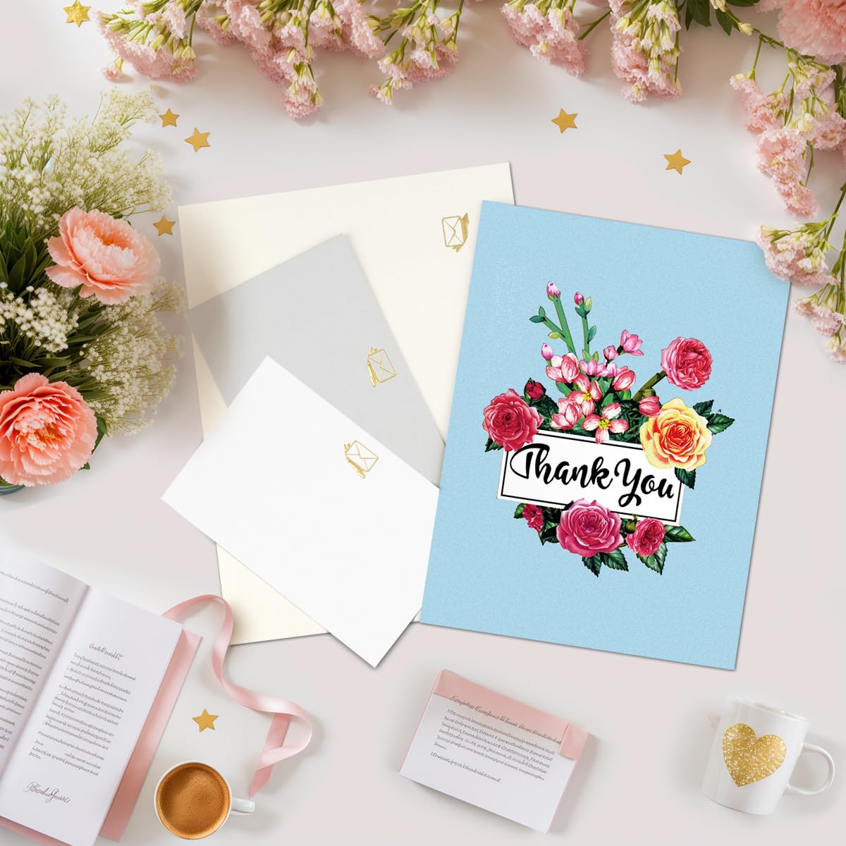 CNLITIHEKA Thank You Pop Up Card Mother’s Day Flower Bouquet Card 3D Flower Greeting Card Teacher's Day Appreciation Card Retirement Card for Your Family Teachers Friends Colleague.