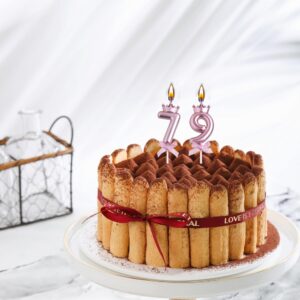 VSHILI 79th 97th Birthday Candles, Rose Gold 97 79 Year Old Number Birthday Candles, Happy Birthday Party Cake Topper Decoration Gifts for Women Men