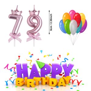 VSHILI 79th 97th Birthday Candles, Rose Gold 97 79 Year Old Number Birthday Candles, Happy Birthday Party Cake Topper Decoration Gifts for Women Men