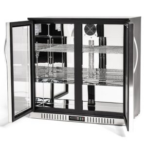 Procool Residential 2-door Glass Front Stainless Steel Back Bar Cooler; Undercounter 33" Height