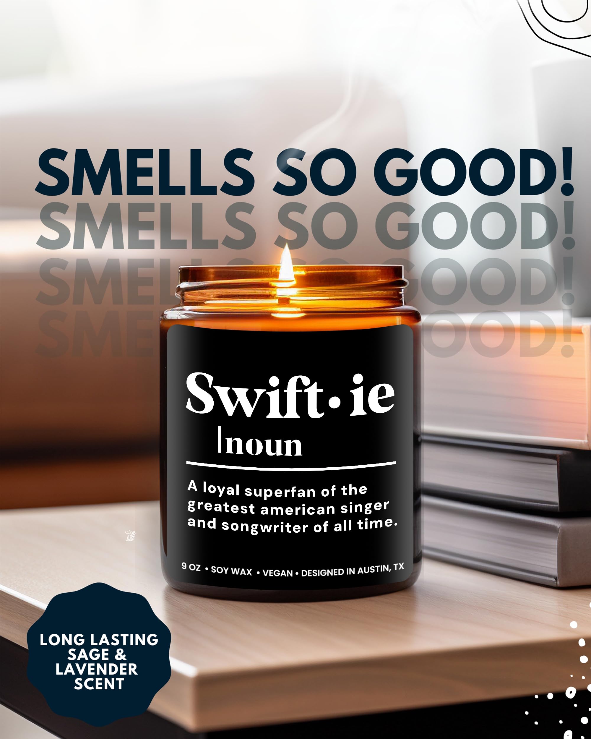 Swiftie Candle, Taylor-Inspired Gifts for Swifties, Perfect Swiftie Gifts for Women and Music Merch Singer Fans with Definition of Swiftie, Best Birthday Gifts for Swifties