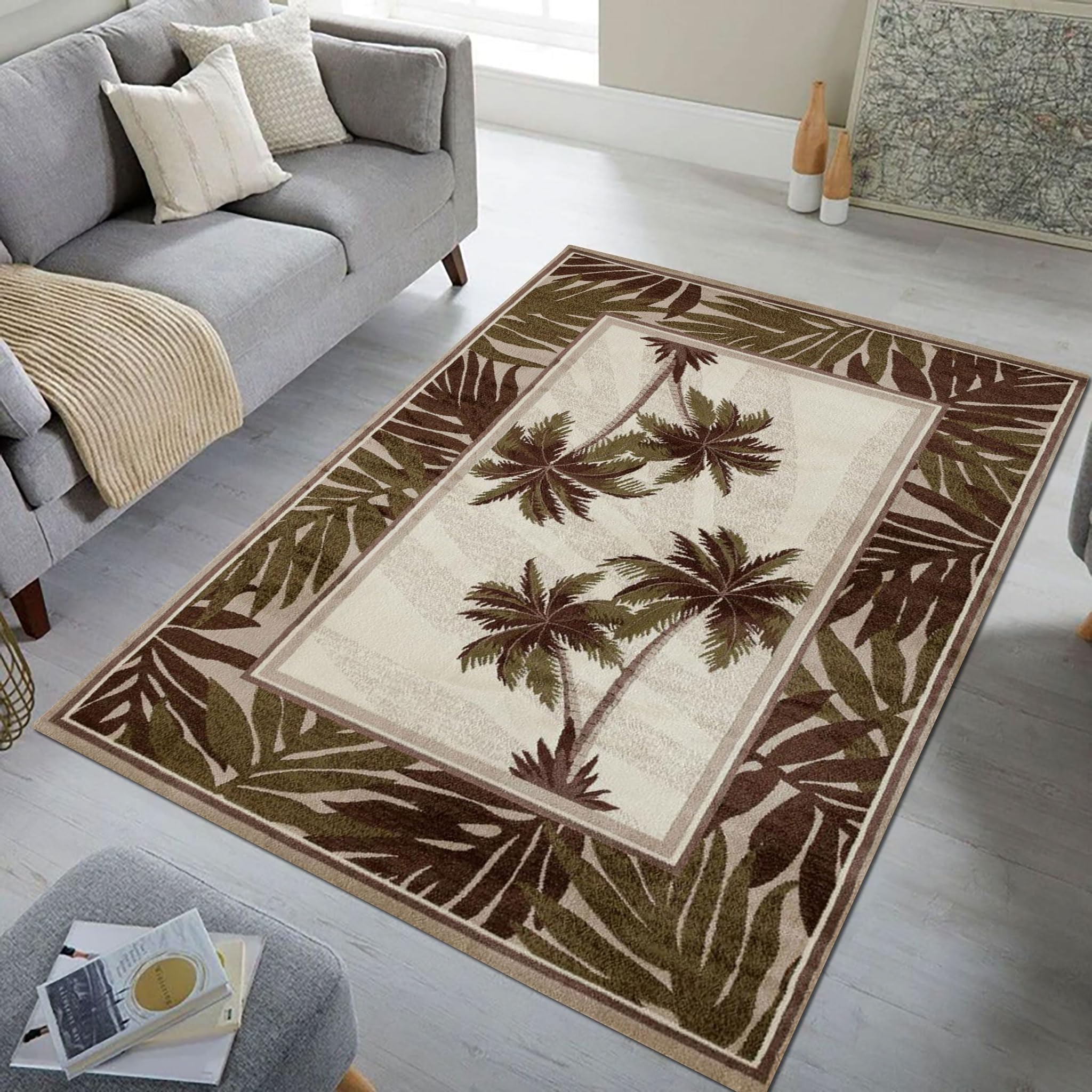 Palm Trees Area Rectangle Rugs Living Room Carpet Floor Decor, Palm Trees Rug Home Decor (96 * 72 inches)