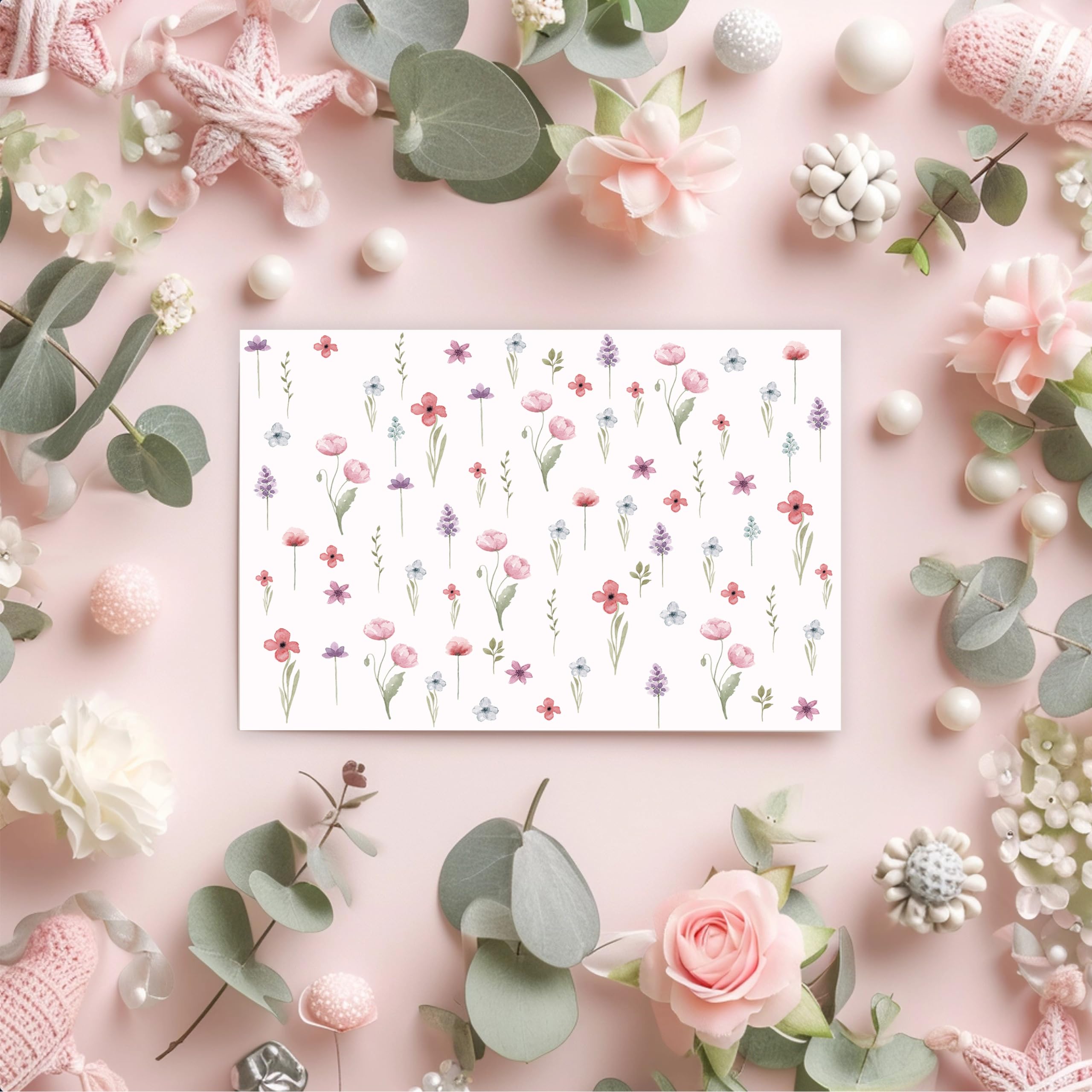 slapaflife Blank Cards with Envelopes All Occasion,Elegant Floral Design Blank Greeting Cards 4x6,20Pack -Blank Greeting Cards,Note Cards with Matching Peel-and-Seal Rustic Envelopes