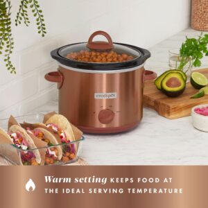 Crock-Pot 3 Quarts Manual Design Series Slow Cooker with 3 Manual Heat Settings Cooks Meals for 3 Plus People with Removable Stoneware Bowl, Copper