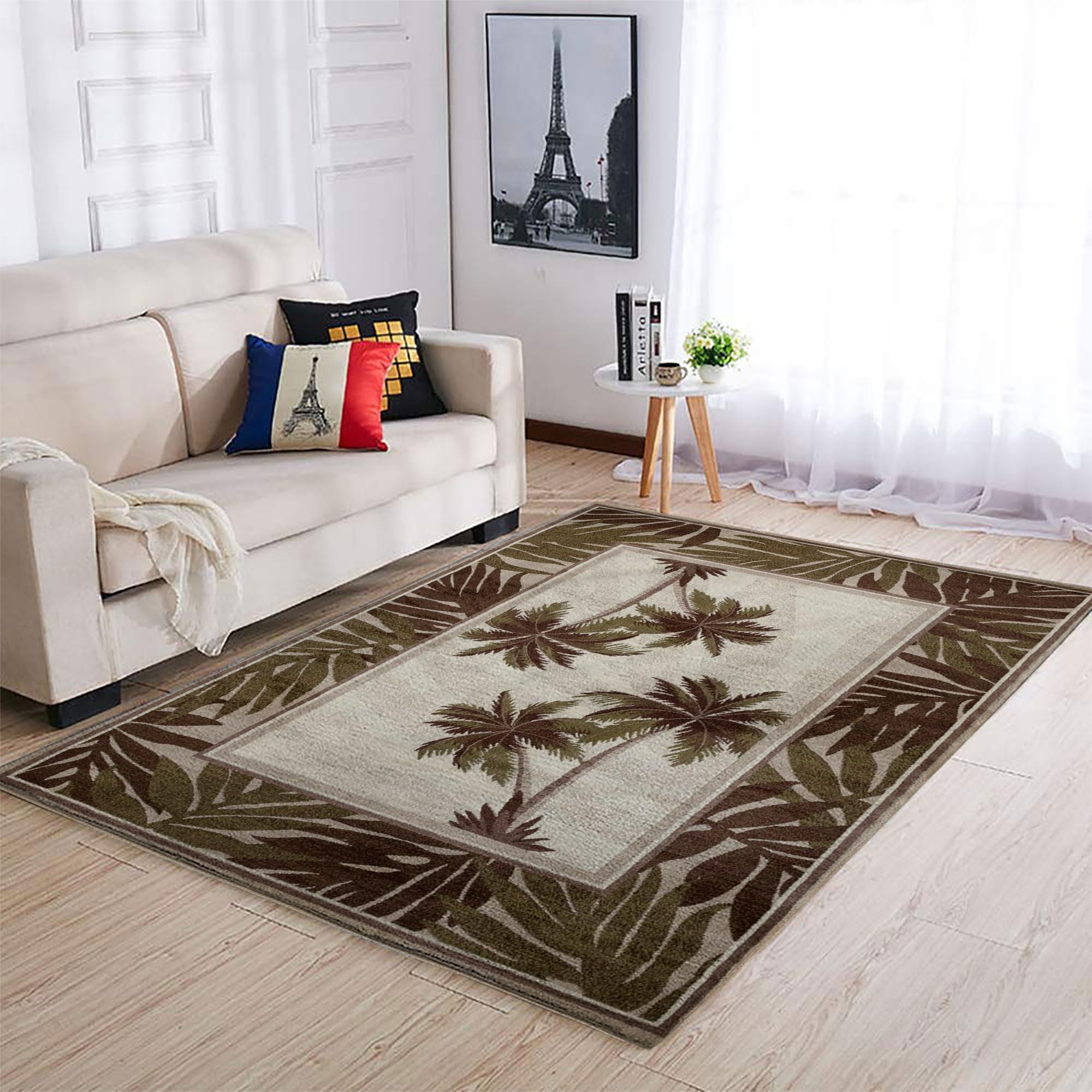 Palm Trees Area Rectangle Rugs Living Room Carpet Floor Decor, Palm Trees Rug Home Decor (96 * 72 inches)