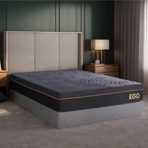 EGOHOME 12 Inch Twin Memory Foam Mattress, Cooling Copper Gel Mattress for Pain Relief, Therapeutic Mattress in a Box, CertiPUR-US Certified, Fiberglass Free Medium Mattress, Black