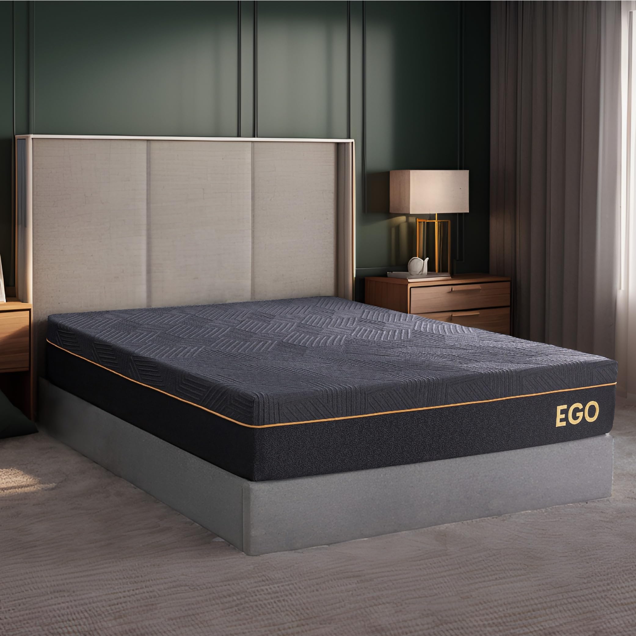 EGOHOME 12 Inch Twin XL Memory Foam Mattress, Cooling Copper Gel Mattress for Pain Relief, Therapeutic Mattress in a Box, CertiPUR-US Certified, Fiberglass Free Medium Mattress, Black