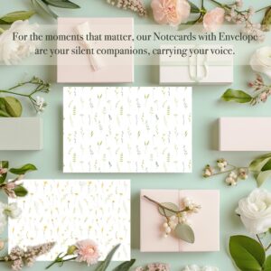 slapaflife Blank Cards with Envelopes All Occasion,Elegant Floral Design Blank Greeting Cards 4x6,20Pack -Blank Greeting Cards,Note Cards with Matching Peel-and-Seal Rustic Envelopes