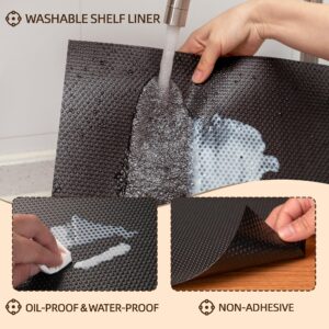 Shelf Liner for Kitchen Cabinets Black- Food Safe, Non-Adhesive, and Waterproof - Easy to Clean and Reusable - Perfect for Shelves,Fridge,Drawers,Cupboard and Pantry Cabinets (12" x 120"/Black)