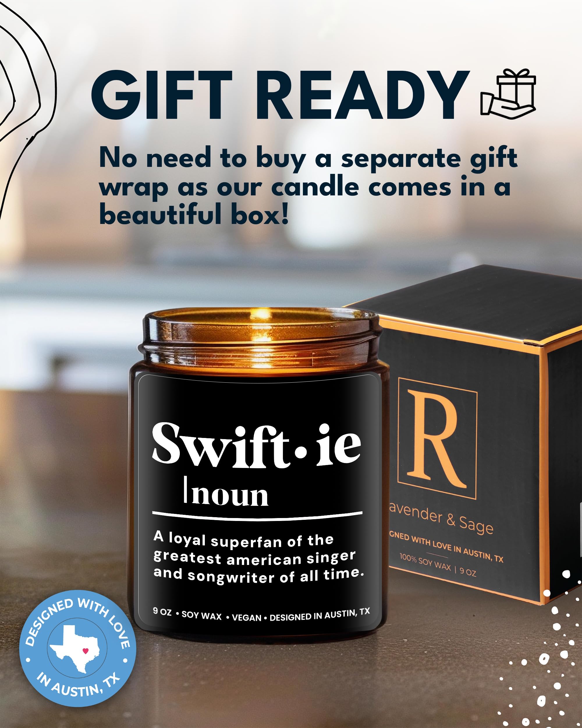 Swiftie Candle, Taylor-Inspired Gifts for Swifties, Perfect Swiftie Gifts for Women and Music Merch Singer Fans with Definition of Swiftie, Best Birthday Gifts for Swifties