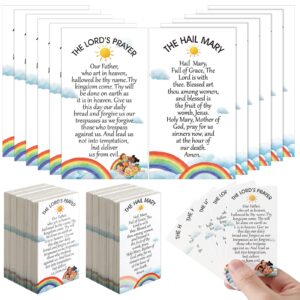 relithick 240 pcs the hail mary holy cards bulk catholic gifts for kids the lord's prayer cards bulk for children bible verse study bookmark classroom school church supply for students