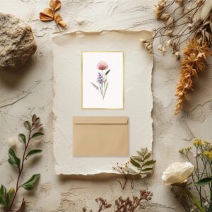 slapaflife Blank Cards,Elegant Gold Foil Floral Design Blank Greeting Cards 4x6,20Pack -Blank Greeting Cards,Formal All Occasion Cards,Note Cards with Matching Peel-and-Seal Rustic Envelopes