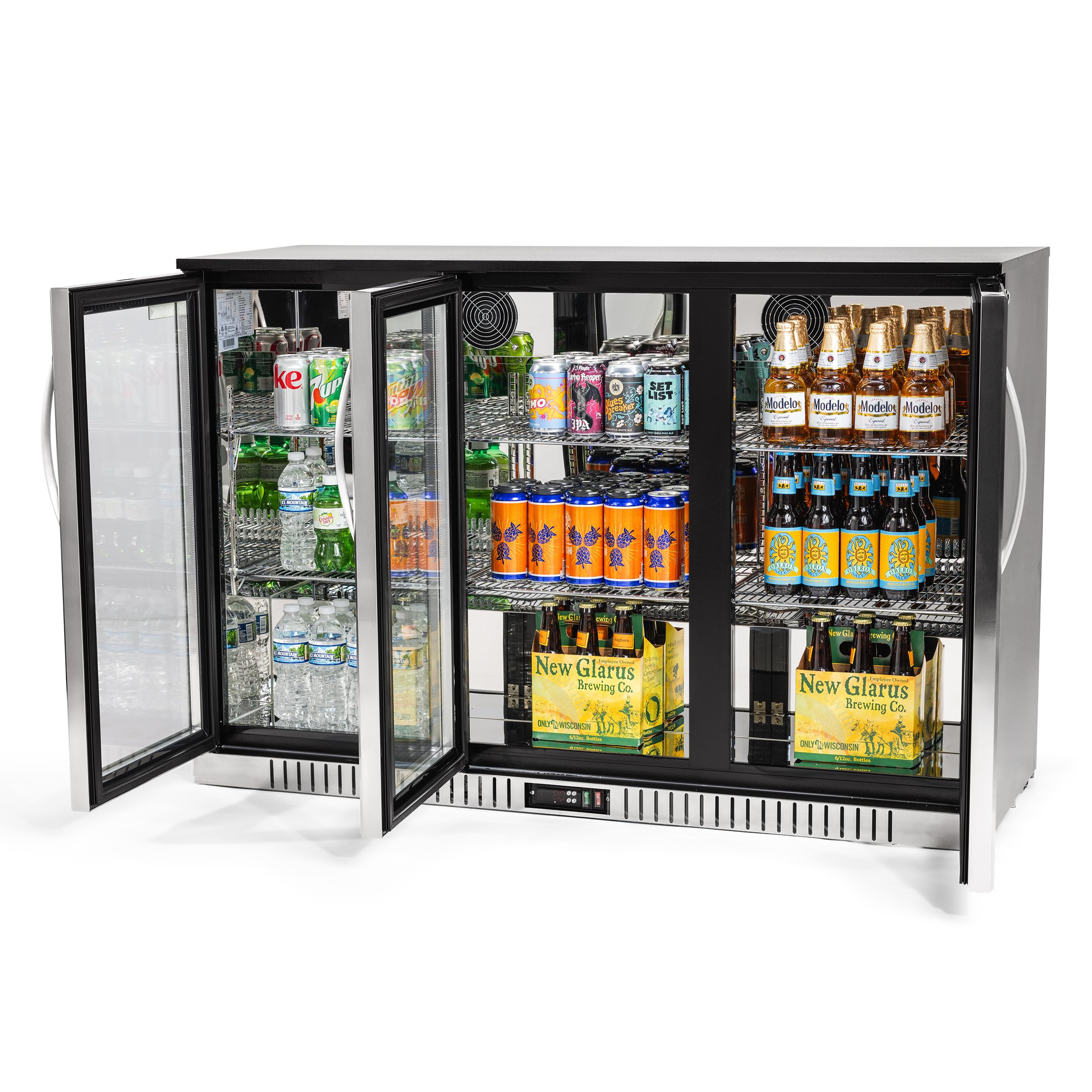 Procool Residential 2-door Glass Front Stainless Steel Back Bar Cooler; Undercounter 33" Height