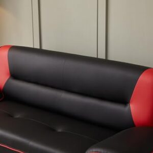 Kingway Inc Sofas, 3 Seat, Black&Red